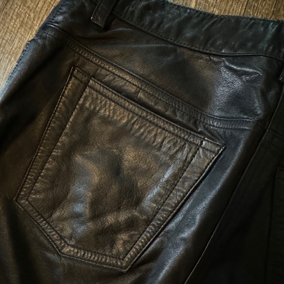 Vintage Ann Taylor, Genuine Black Leather pant, size 6 petite - Picture 12 of 14